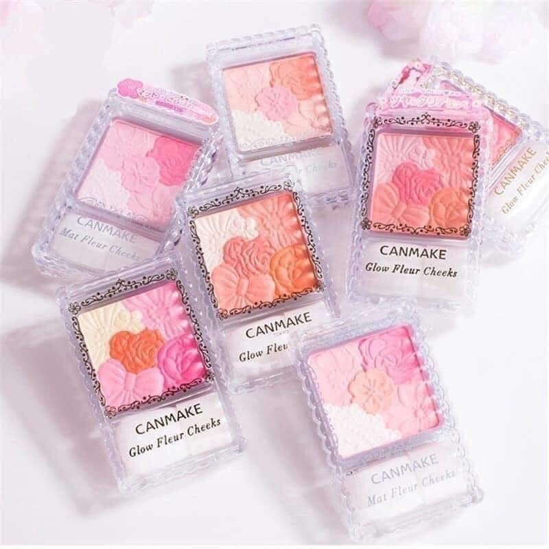 Phấn má hồng Canmake Glow Fleur Cheek kèm cọ