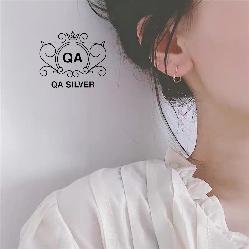 Khuyên tai bạc 925 trái tim nhỏ bông nam nữ S925 HEART Silver Earrings QA SILVER EA190814