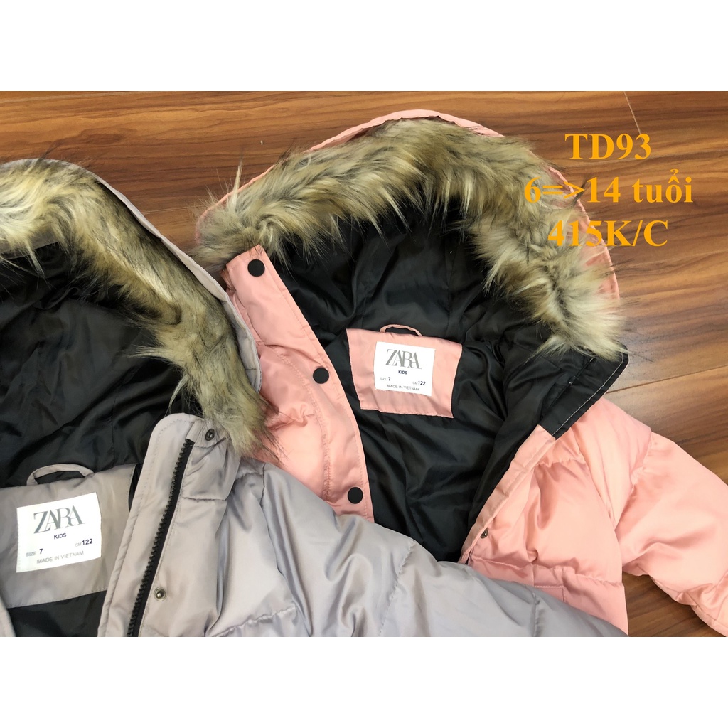 * Mã TD93: Parka bé gái dáng dài trần bông 3 lớp dày dặn, cực ấm BC 3916