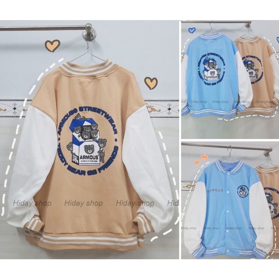 Áo khoác CARDIGAN ARMOUS nam nữ nỉ bông form rộng chống nắng đi học VIVU123STORE CAR001
