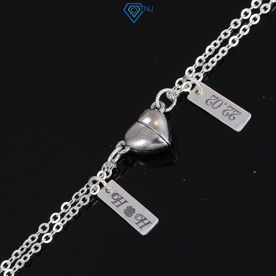 Vòng cổ đôi bạn thân nam châm hình trái tim khắc tên DCD0041 Trang Sức TNJ