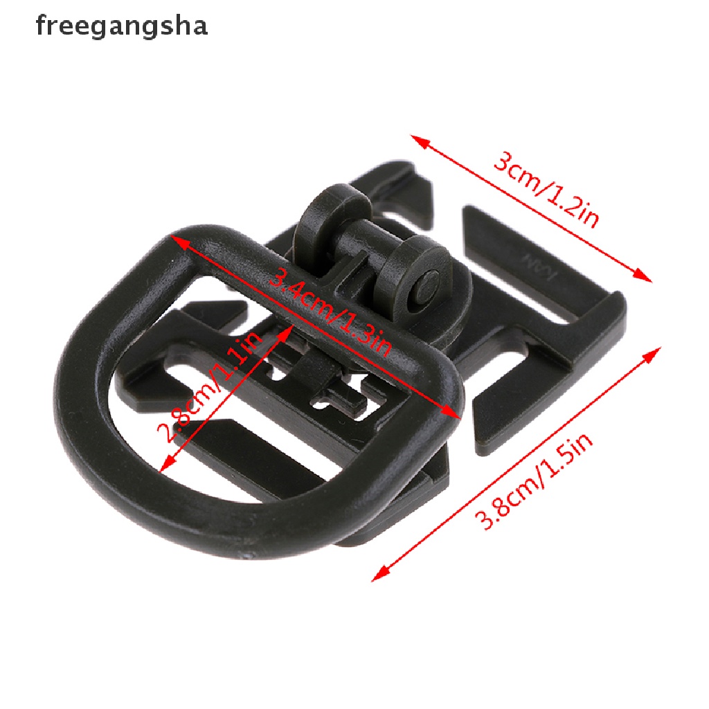 [FREG] 2pc Swivel D Ring Clip Webbing Clamp Tactical Backpack Attach Strap Hang Outdoor FDH