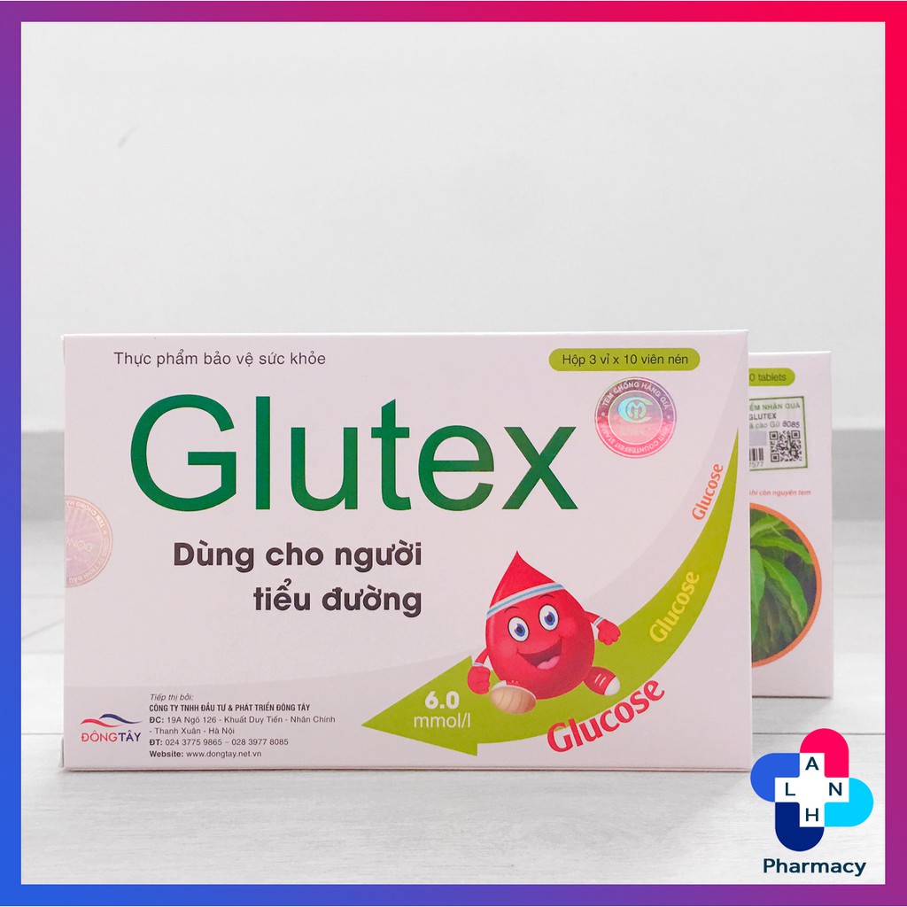 GLUTEX - Hỗ trợ hạ đường huyết, điều trị và ngăn ngừa biến chứng tiểu đường, đái tháo đường, mỡ máu cao.