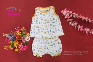 Bộ bé gái sát nách 100% cotton (4-15kg)