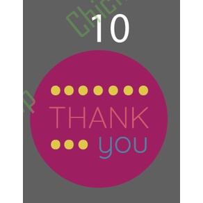 TEM giấy chữ 'Thank you' 3cm , 4cm , sẵn hàng