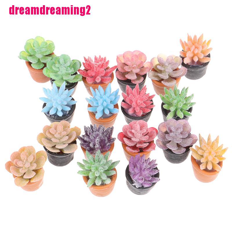 Bộ 5 Mô Hình Chậu Cây Mini Tỉ Lệ 1: 1 Dùng Để Trang Trí Nhà Búp Bê