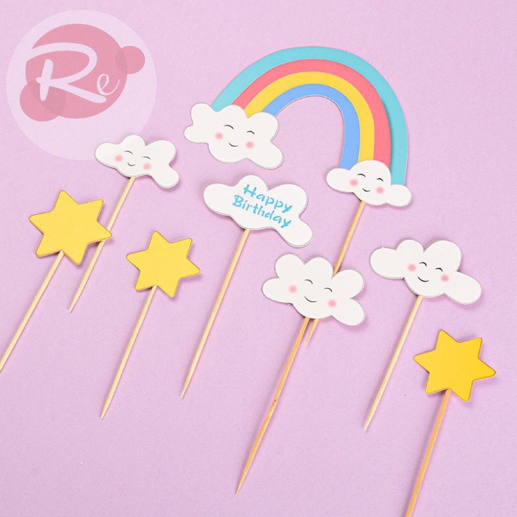 [SIÊU RẺ❤️] – SCG Cầu vồng và Mây - Trang trí bánh sinh nhật bánh kem