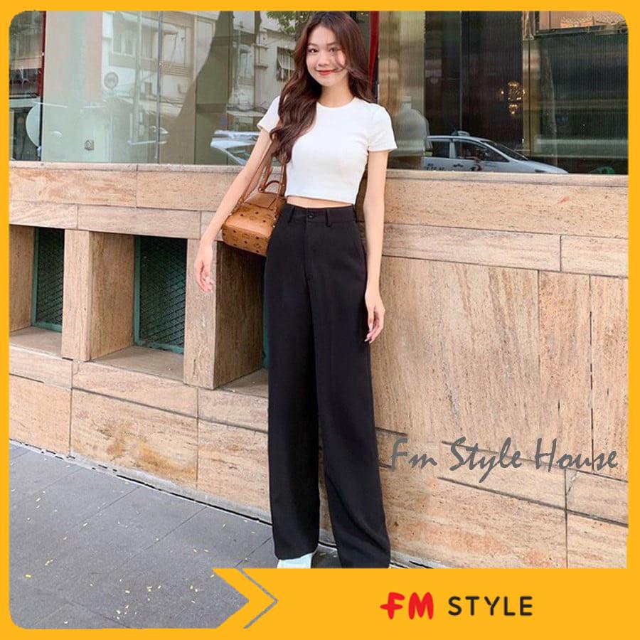 Quần suông FM Style ống rộng, quấn suông 622 chất tuyết mưa 1 khuy, thích hợp mang công sở 211010001