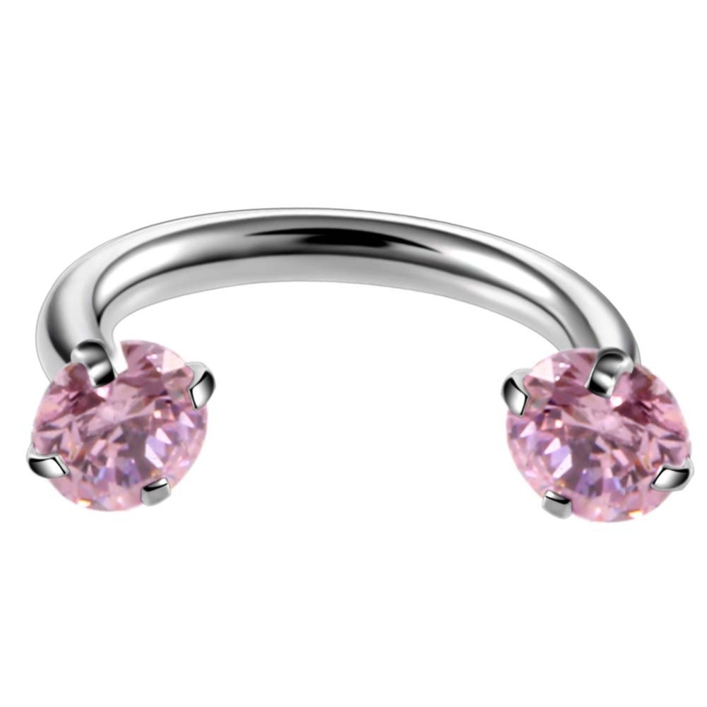 1 Khuyên Mũi / Môi / Tai / Mũi Hình Chữ U Đính Đá Zircon Thời Trang Cho Nữ