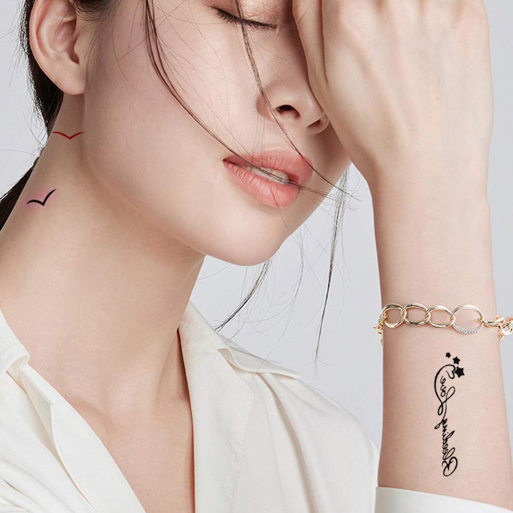 Hình dán giả xăm họa tiết chữ tiếng anh kích thước 106x60mm