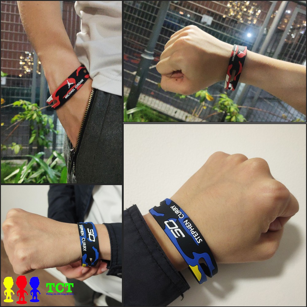 Vòng Tay Silicone Bóng Rổ NBA Phong Cách Rằn ri