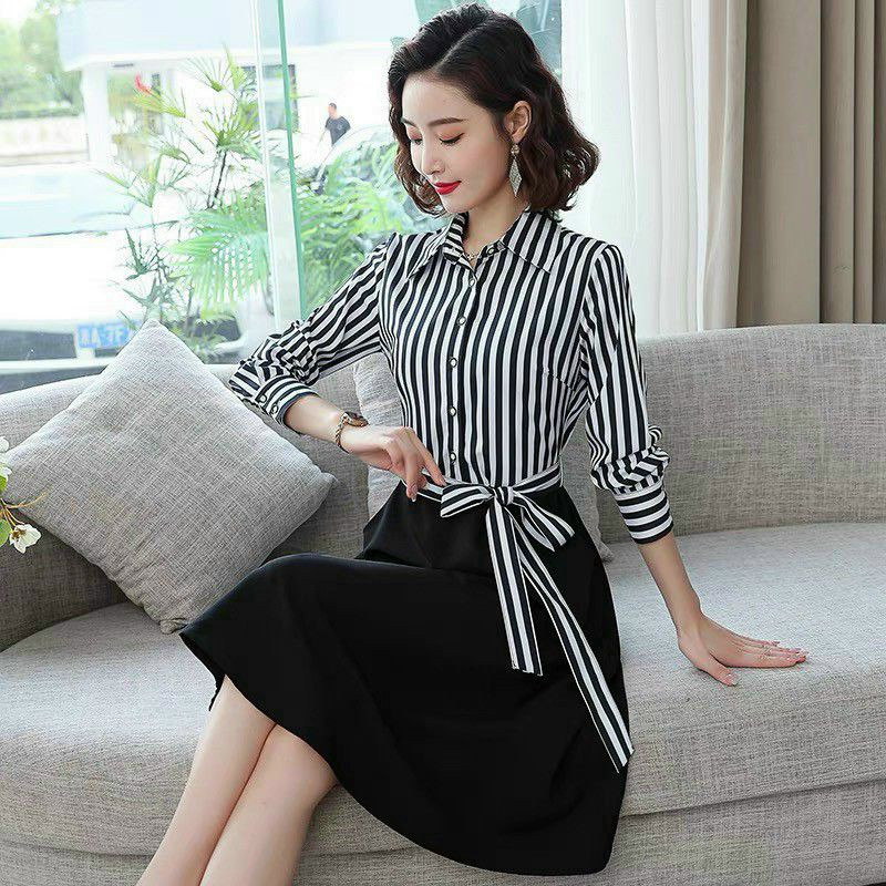 Mẫu mới 🌺 free ship🌺 đầm cổ sơ mi công sở có size từ 40-70kg