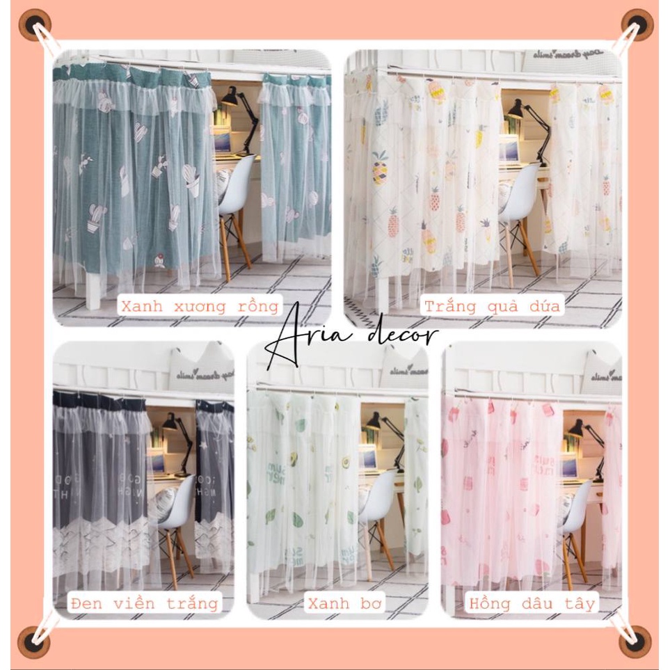 Rèm giường tầng ktx sinh viên 2 lớp công chúa ARIA DECOR, rèm che ánh sáng, chống muỗi tạo không gian riêng cho mình