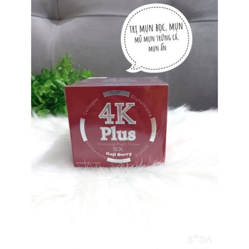KEM 4K PLUS ĐỎ thái Whitening Night Cream 5X Goji Berry