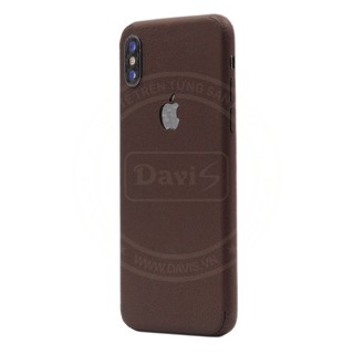Miếng dán da dán full viền cho iphone X làm từ da thật cao cấp - Davis