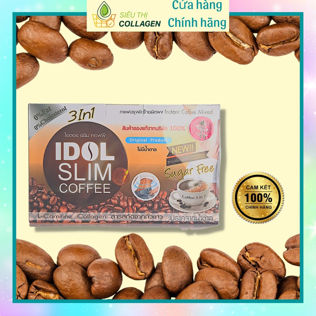 [Freeship] Cà phê hỗ trợ giảm cân Idol Slim Thái Lan mẫu mới hộp 10 gói