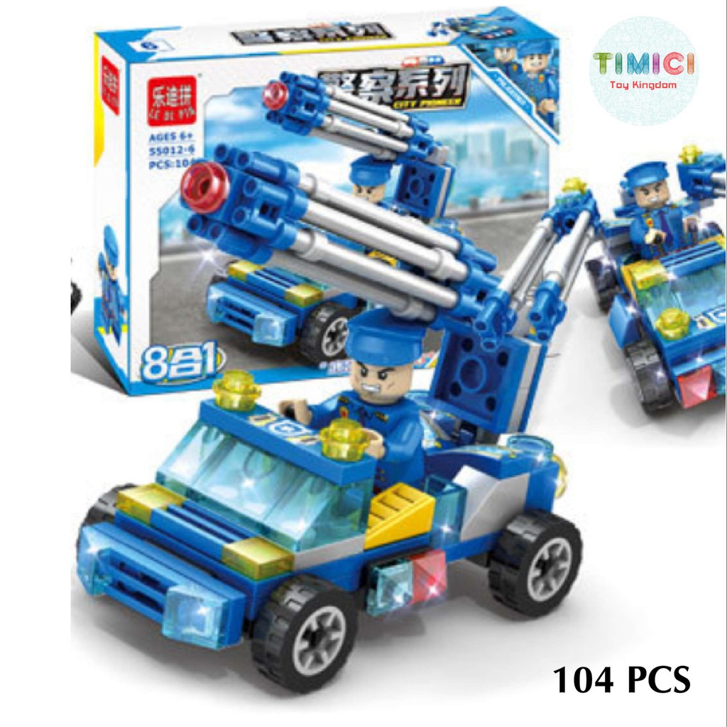 [LC015] Đồ chơi xếp hình lego cảnh sát chiến hạm tiên phong CITY PIONEER &quot;8 IN 1&quot; cho bé