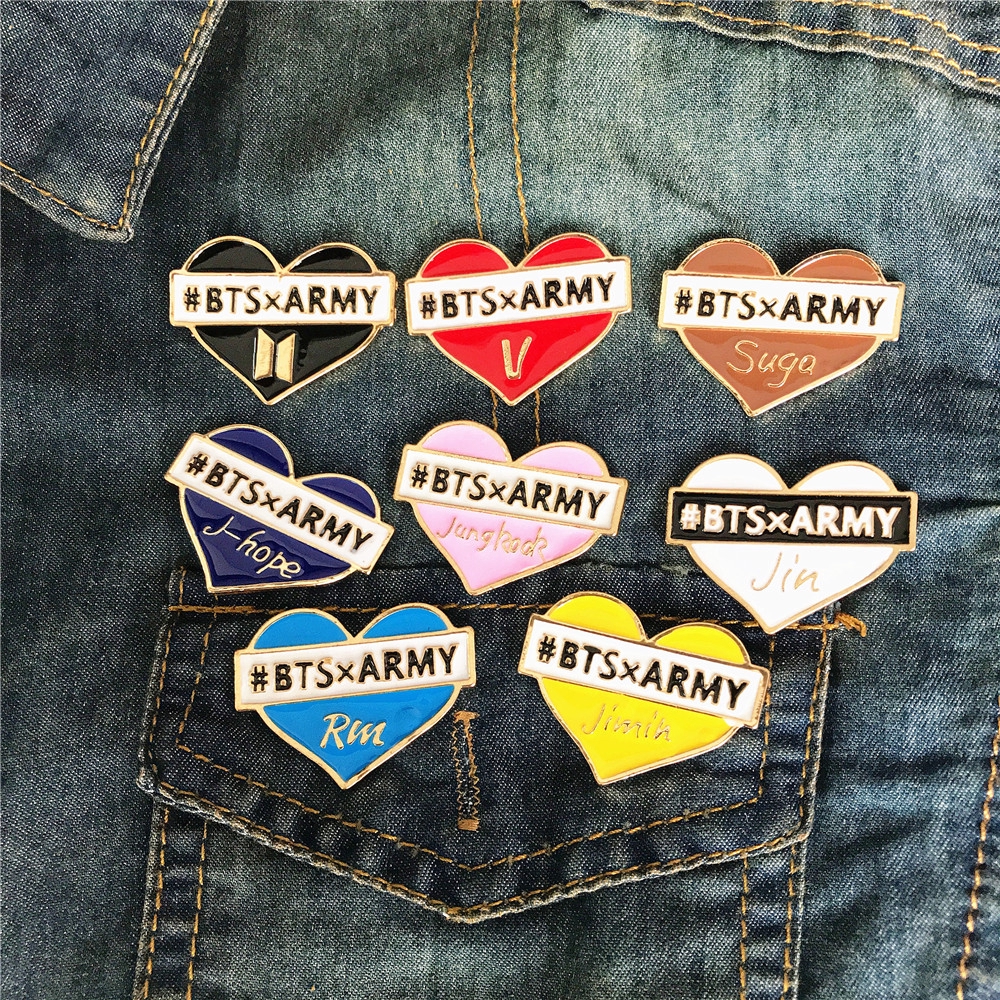 ❤ BTS Pin ❤ 1Pc KPOP Bangtan Boys Enamel Pin Badges BTS ARMY Brooches Pins