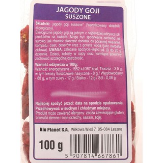 Kỷ tử hữu cơ Bio Planet 100g