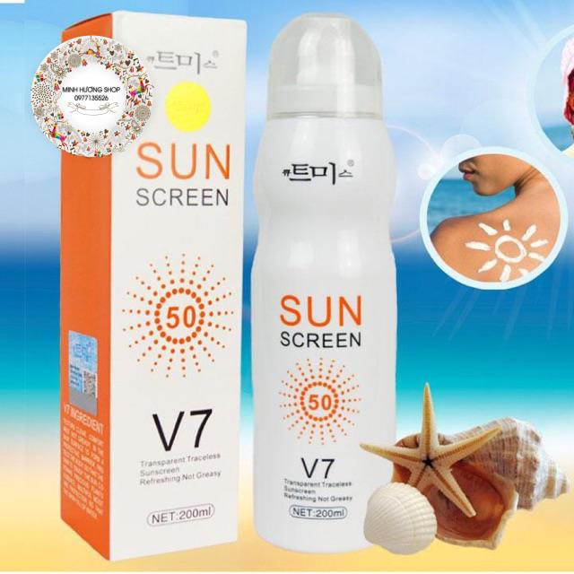 Xịt chống nắng V7 HÀN QUỐC chỉ số SPF 50++ (Hàng chính hãng)