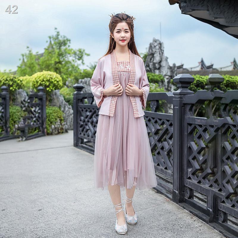 Trang phục nữ sinh Hanfu cải tiến, phong cách Trung Hoa Dân Quốc, bộ đồ nữ, áo dài, cổ điển, văn học, hàng ngày