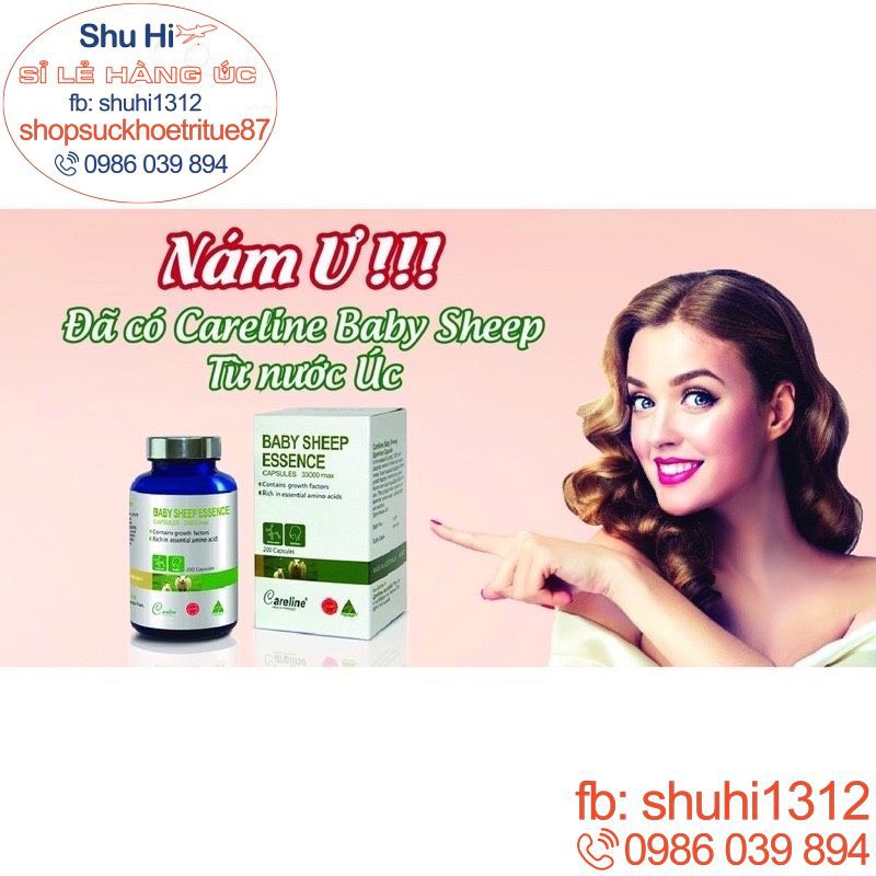 Nhau thai cừu cao cấp Careline Baby Sheep Essence 33000 Max 200 viên Úc