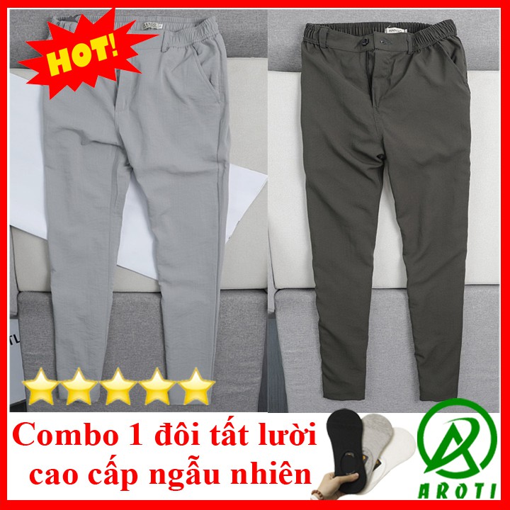 Quần Đũi Nam AROTI Ống Rộng Đứng Chất Đũi Dày Đẹp Cao Cấp, Siêu Mát, Co Giãn Tốt Dáng Suông Dài Công Sở Đủ Size D0035+TẤ