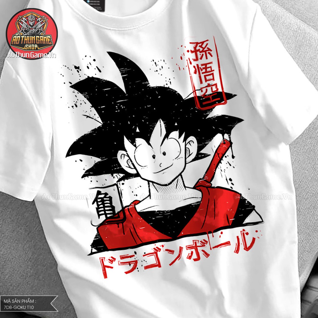 Áo dragon ball Goku nam nữ Áo phông Goku dragon ball  trắng đen form rộng unisex cotton co giãn thoáng mát T10