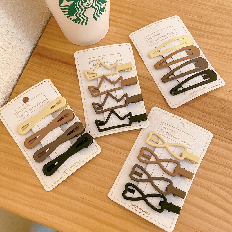 Set 4 Kẹp Tóc Nữ Hình Chữ V Đơn Giản