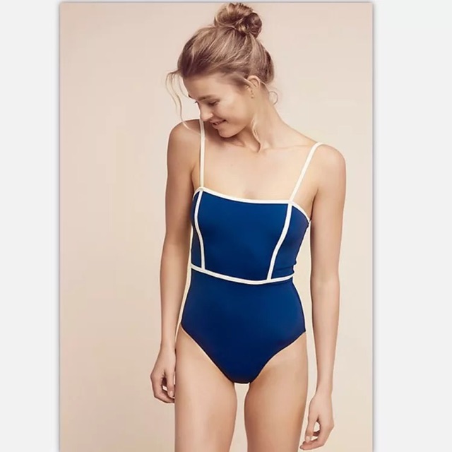 Monokini 1 mảnh navy sọc trắng