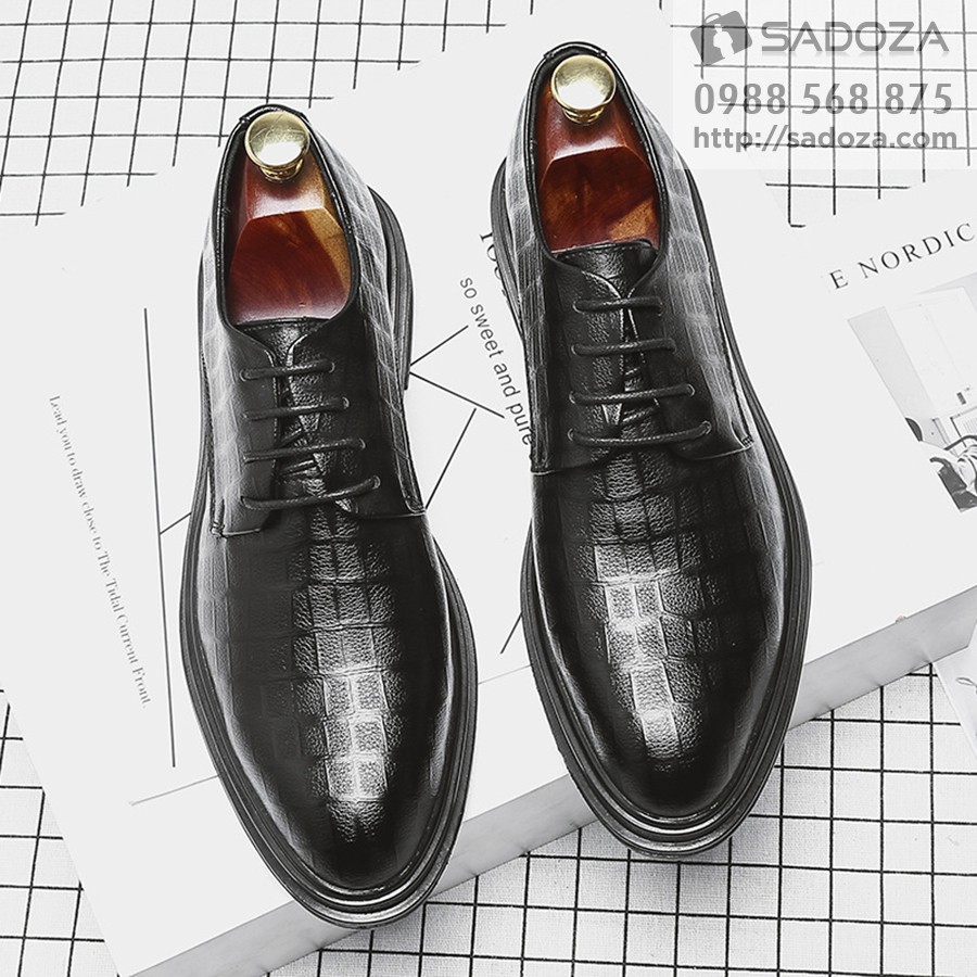 Giày Da Nam Da Bò - FREESHIP - Giày Nam Công Sở Cổ Thấp Dập Vân Sành Điệu GNK149 | BigBuy360 - bigbuy360.vn