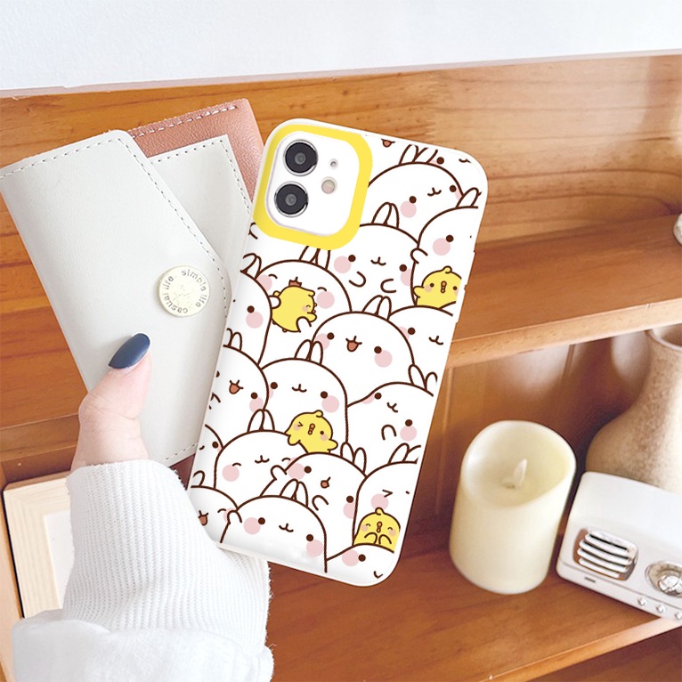 Ốp iphone - Ốp lưng iphone cạnh vuông viền camera Thỏ và vịt dành cho ip 6 đến 14promax - ng159