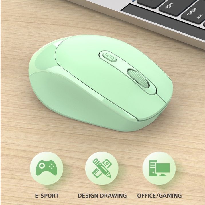 Chuột Không Dây Bluetooth 2.4Ghz 1600DPI Cho Máy Tính