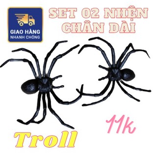 Set 02 con nhện giả chân dài làm đồ chơi thú cưng hoặc troll hù dọa