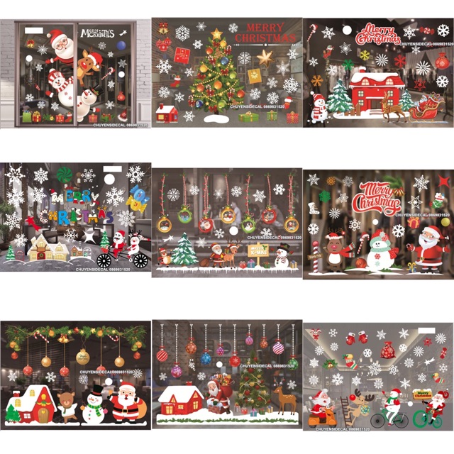 Decal Hít Tĩnh Điện dán tường Noel trang trí giáng sinh - Nhiều mẫu đẹp