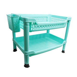 Kệ chén ly nhỏ 2 tầng 43 x 29 x 38 cm Chấn Thuận Thành úp chén bát, úp ly có kèm ống đũa (KLN2T20) nhiều màu