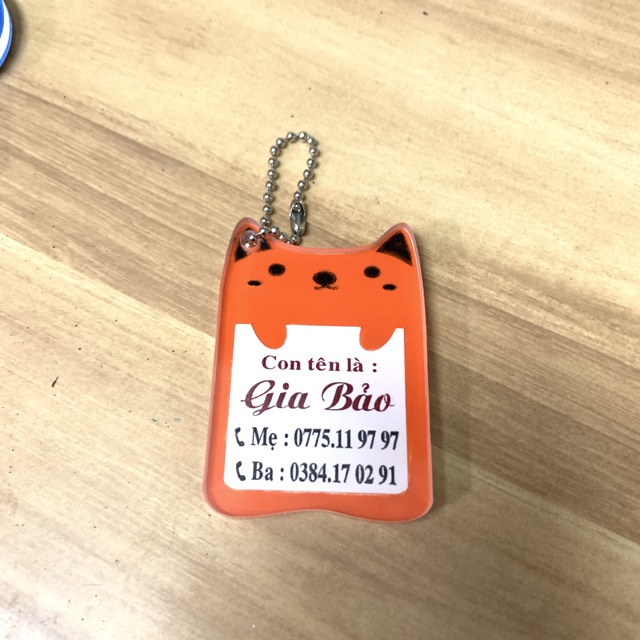 Thẻ Tên Treo Cặp Cho Bé Hình Heo Peppa