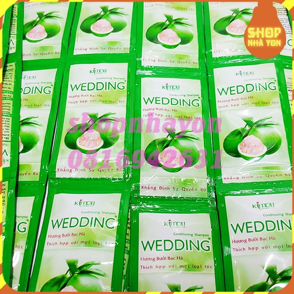 Dầu gội tinh chất bưởi Wedding 7g/gói rữa sạch bụi bẩn, bã nhờn và giảm gàu hiệu quả