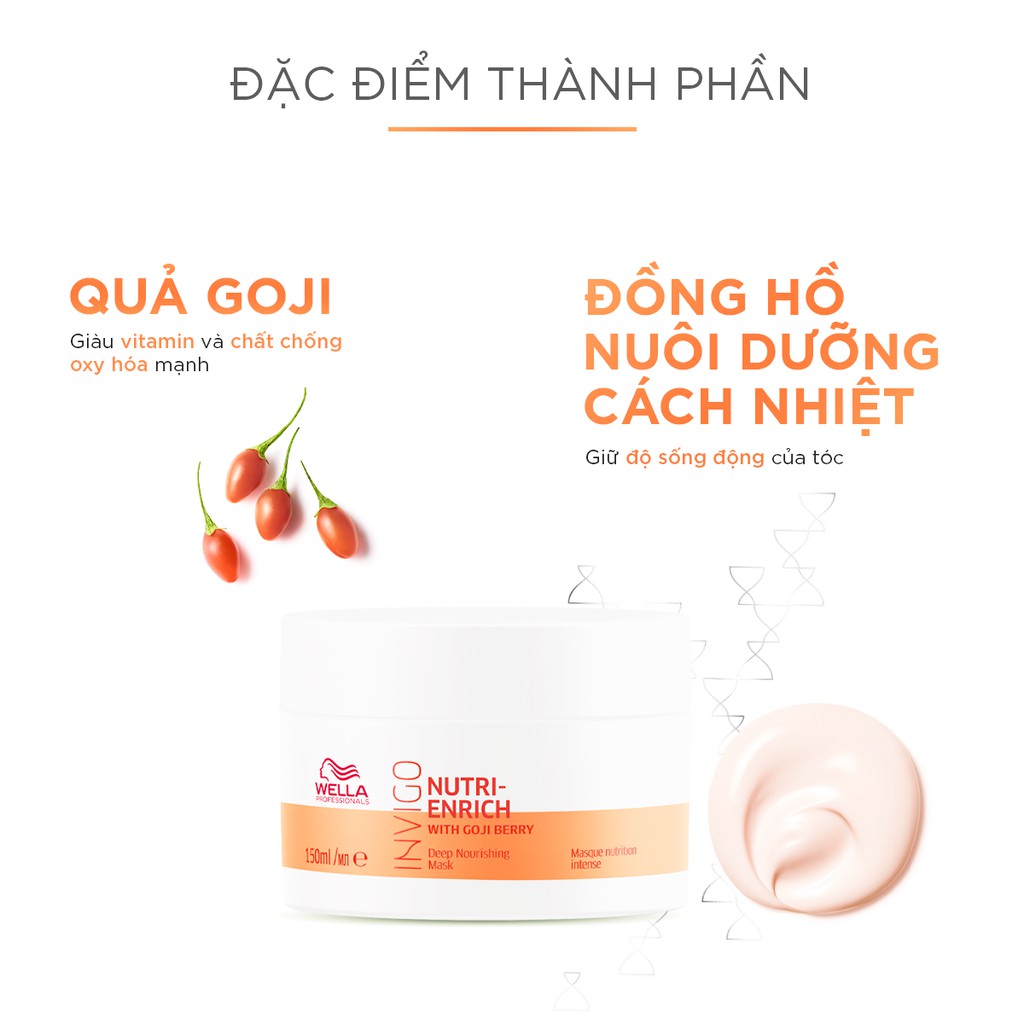 Dầu Hấp Wella Invigo Tăng Cường Dưỡng Chất, Phục Hồi Tóc Khô Xơ Nutri Enrich Mask