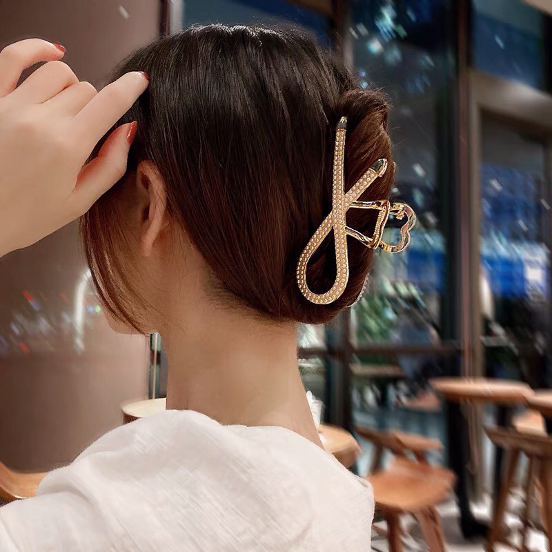 Kẹp tóc Hàn Quốc đính đá ngọc cặp tóc càng cua kim loại con cá thời trang xinh sang hottrend cho nữ Miituu KC