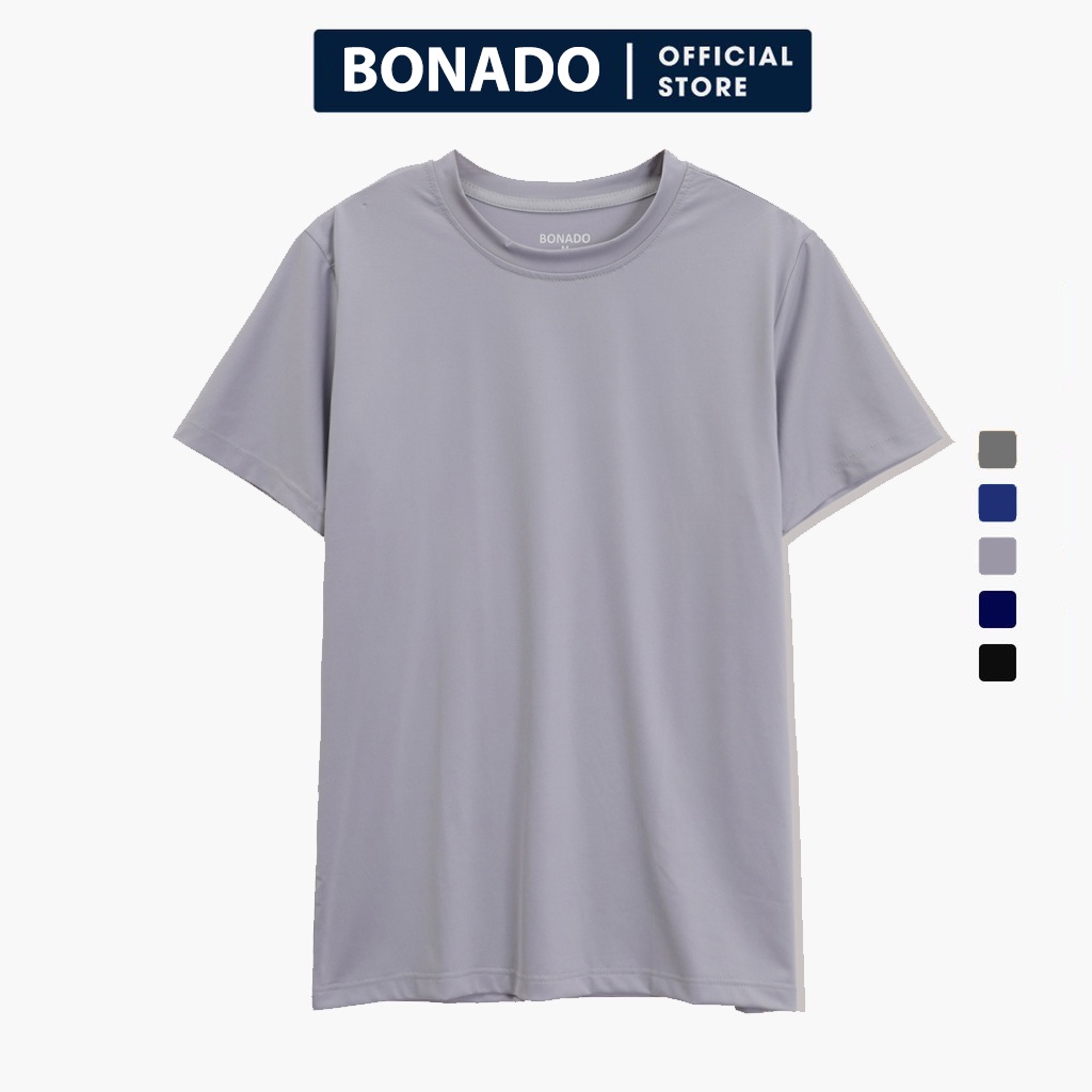 Áo thun nam cao cấp BONADO cổ tròn ngắn tay DO123 Xám navy | BigBuy360 - bigbuy360.vn