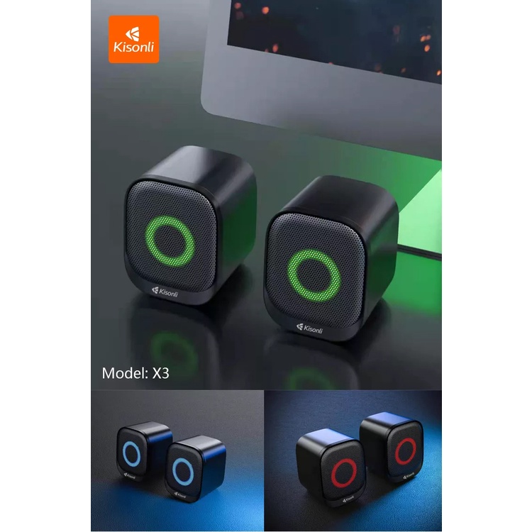 Loa vi tính 2.0 mini Kisonli X3 led RGB - âm thanh cực chắc  Nhất Tín Computer
