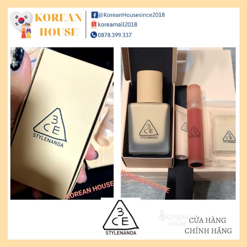 (Chính hãng) KEM NỀN 3CE MỊN LÌ VELVET FIT FOUNDATION_Mẫu mới tháng 3/2021 | BigBuy360 - bigbuy360.vn
