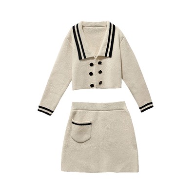 Set Đồ 2 Món Phối Áo Sweater Cổ Thủy Thủ Phong Cách Hàn Quốc Cá Tính | BigBuy360 - bigbuy360.vn