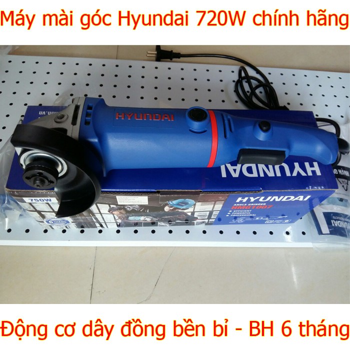 Máy mài góc cầm tay Hyundai HMG1007 công suất 750W động cơ dây đồng bền bỉ - Mài cắt sắt, đá, gỗ, dùng điện 220V