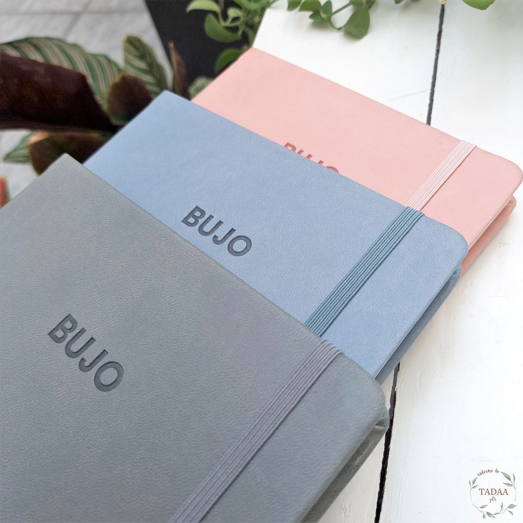 Sổ tay A5 pastel đơn giản BUJO, sổ nhật ký kẻ vuông và kẻ ngang tiện lợi