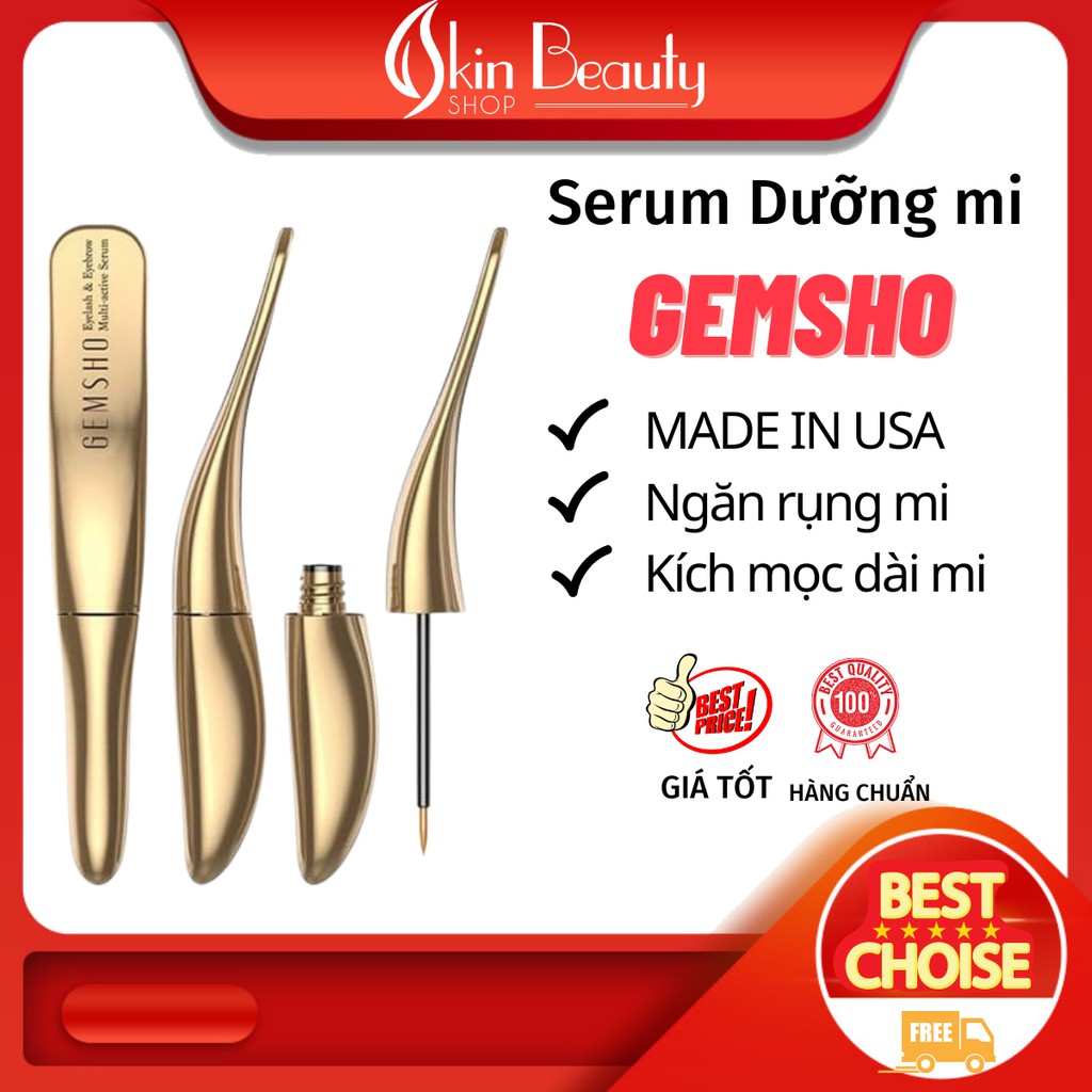 Serum dưỡng mi, dài mi GEMSHO eyelash & eyebrow Multi Active Serum 3ml