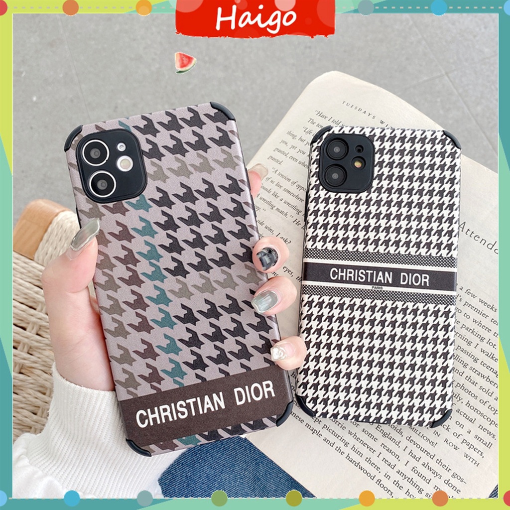Ốp điện thoại nhựa mềm họa tiết caro cổ điển #HG4715 cho iPhone13 12 Mini 11 PRO MAX 6/6s 7/8plus SE2 X/XS XR XSMAX
