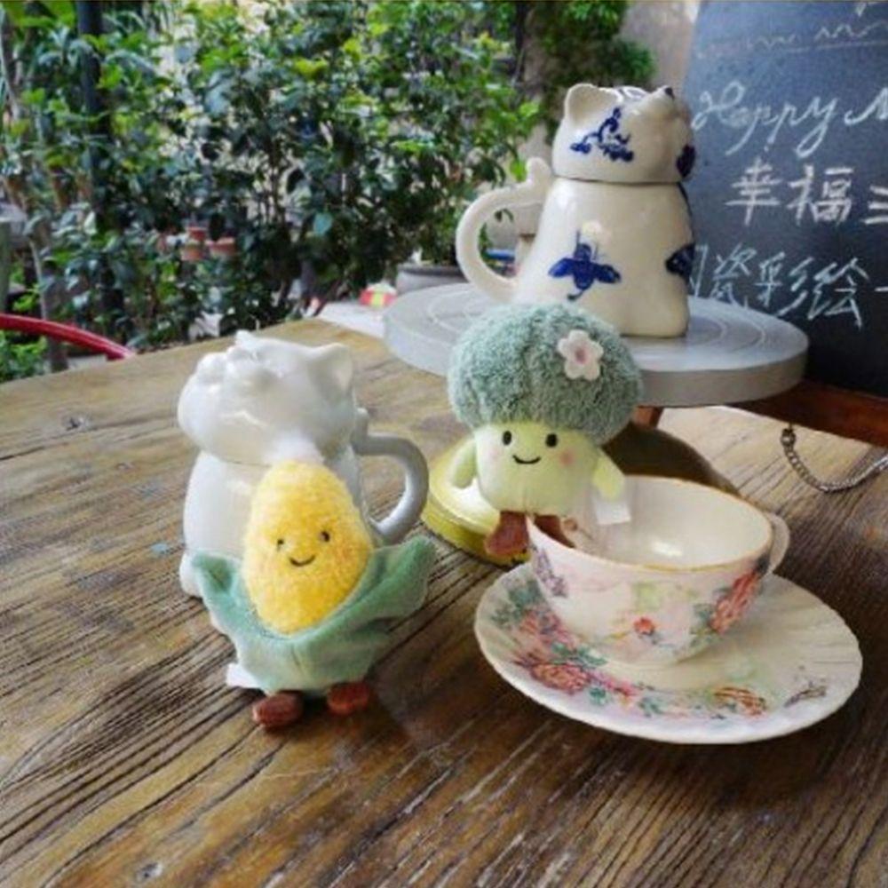 Aaron1 Móc Chìa Khóa Hình Trái Bắp Nhồi Bông Phong Cách Hoạt Hình Sáng Tạo
