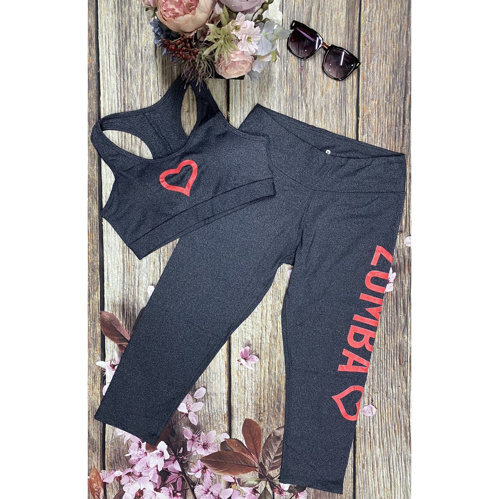 Bộ tập Zumba, Yoga, Gym Bra sẵn mút, Quần Lửng Tập dáng ôm Body BL05